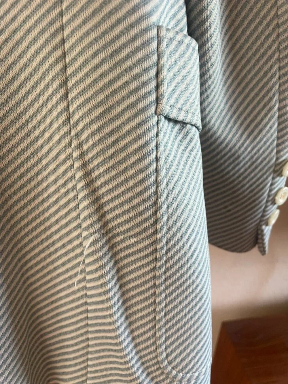 Greene's Fashions by Jose Verde suit jacket/Blazer, Blue/White stripe